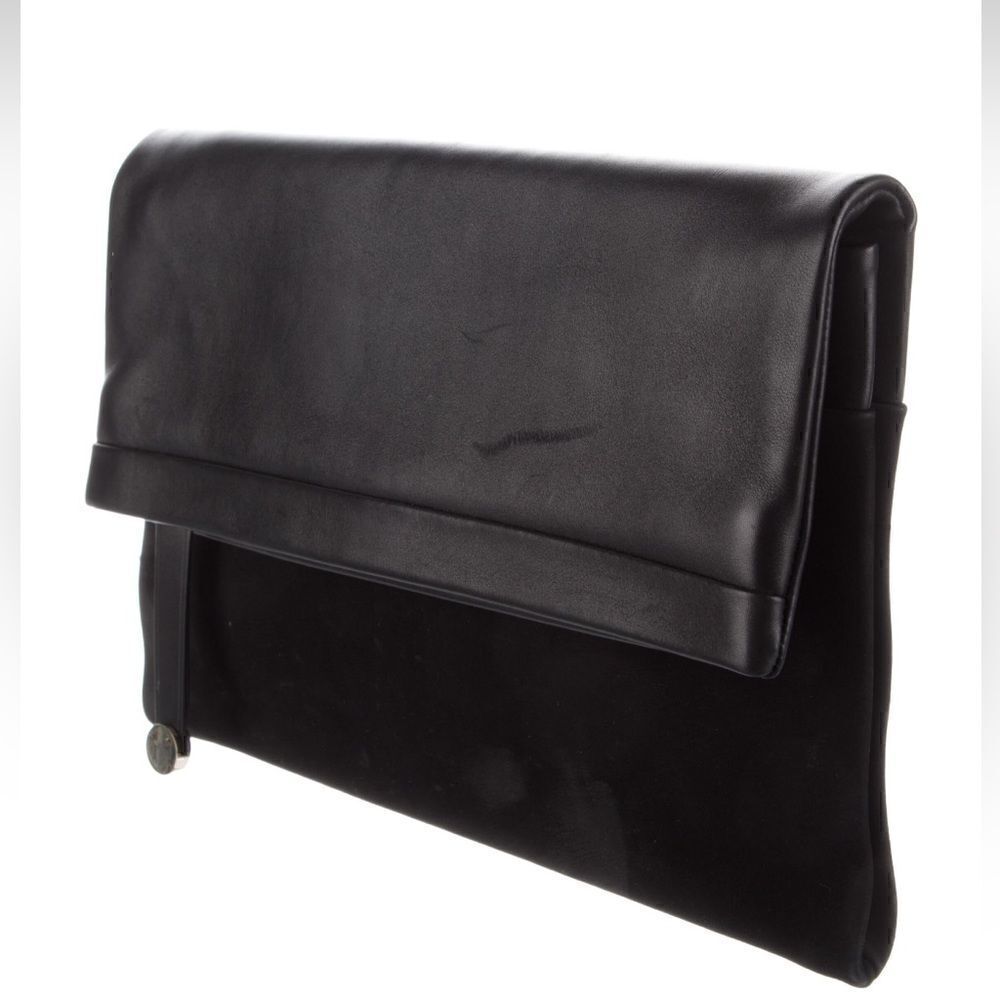 Tiffany & Co. Leather Serena Clutch - Black Suede and Leather